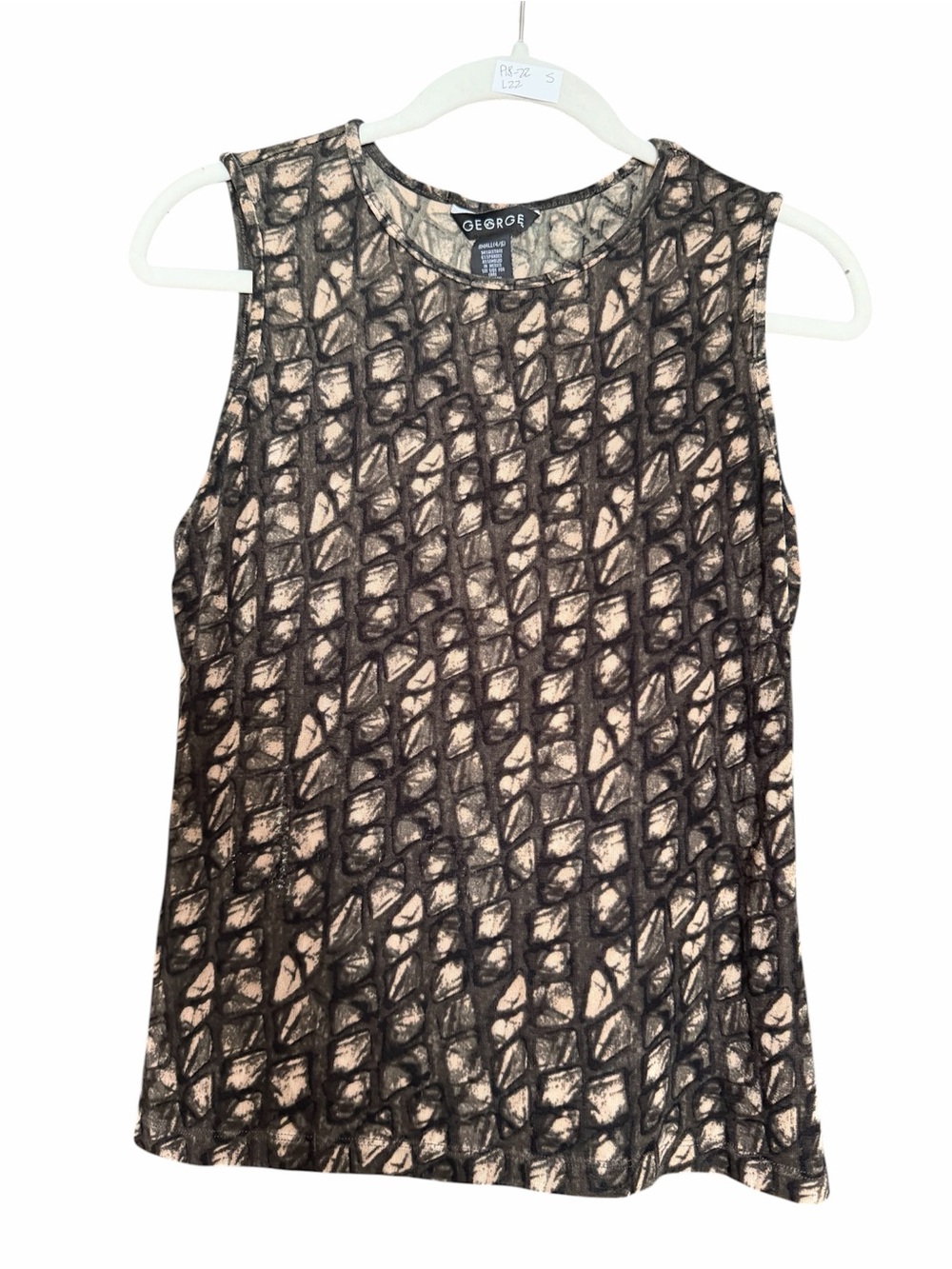 George Black and Cream Abstract Print Sleeveless Tank